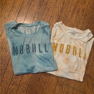 NOBULL Blue and Cream Short Sleeve Tees Casual Graphic Design